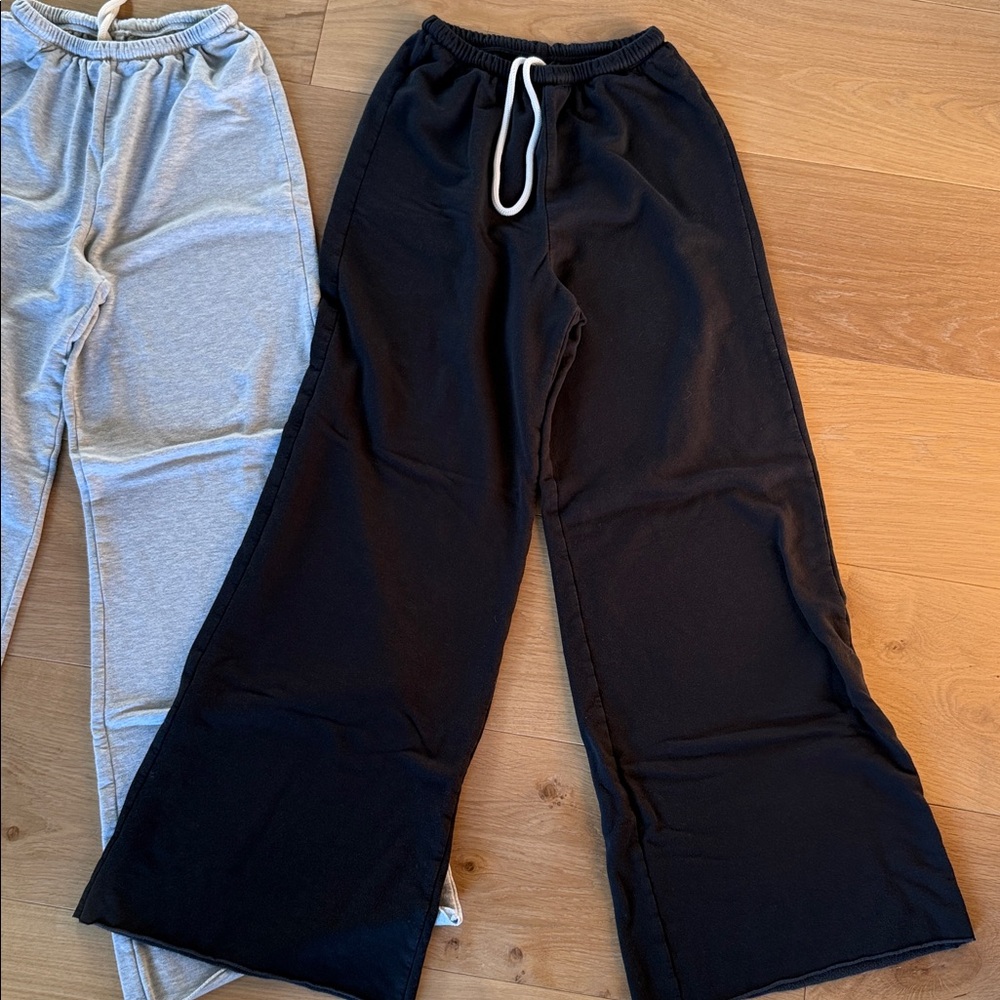 Aerie Black and Gray Wide Leg Pants - Picture 3 of 6
